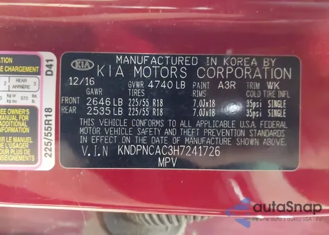 2017 Kia Sportage Ex z USA, uszkodzony, nr VIN KNDPNCAC3H7241726